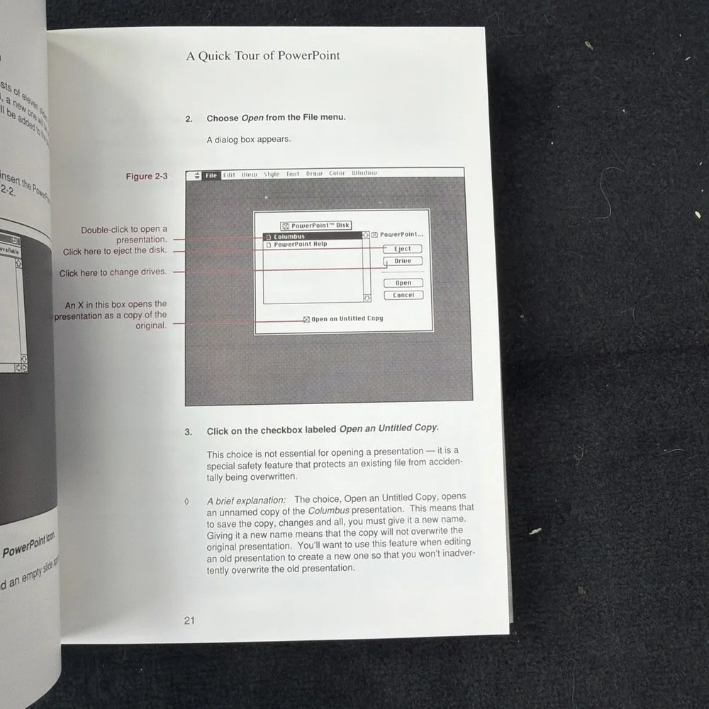 Microsoft PowerPoint 2.0 User's Manual Apple Macintosh 1988 Vintage Hardcover